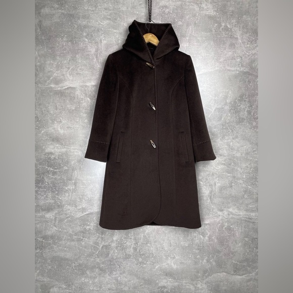 CINZIA ROCCA Brown Wool Women's Duffel Coat Made inItaly Size 42IT 6USA - Picture 3 of 6